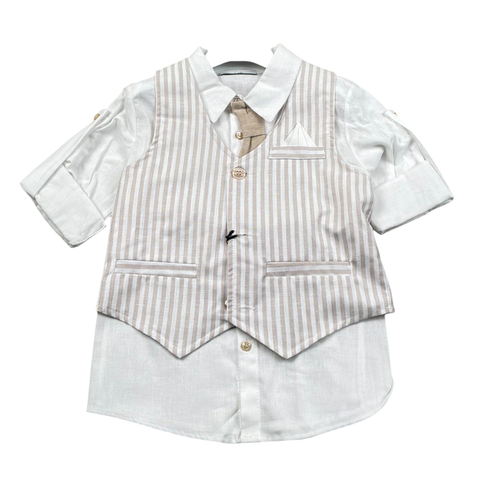 Jacques & Monique Completo 3 Pezzi Cravatta-Gilet-Camicia per Bambino JM1333B BIANCO JACQUES & MONIQUE 