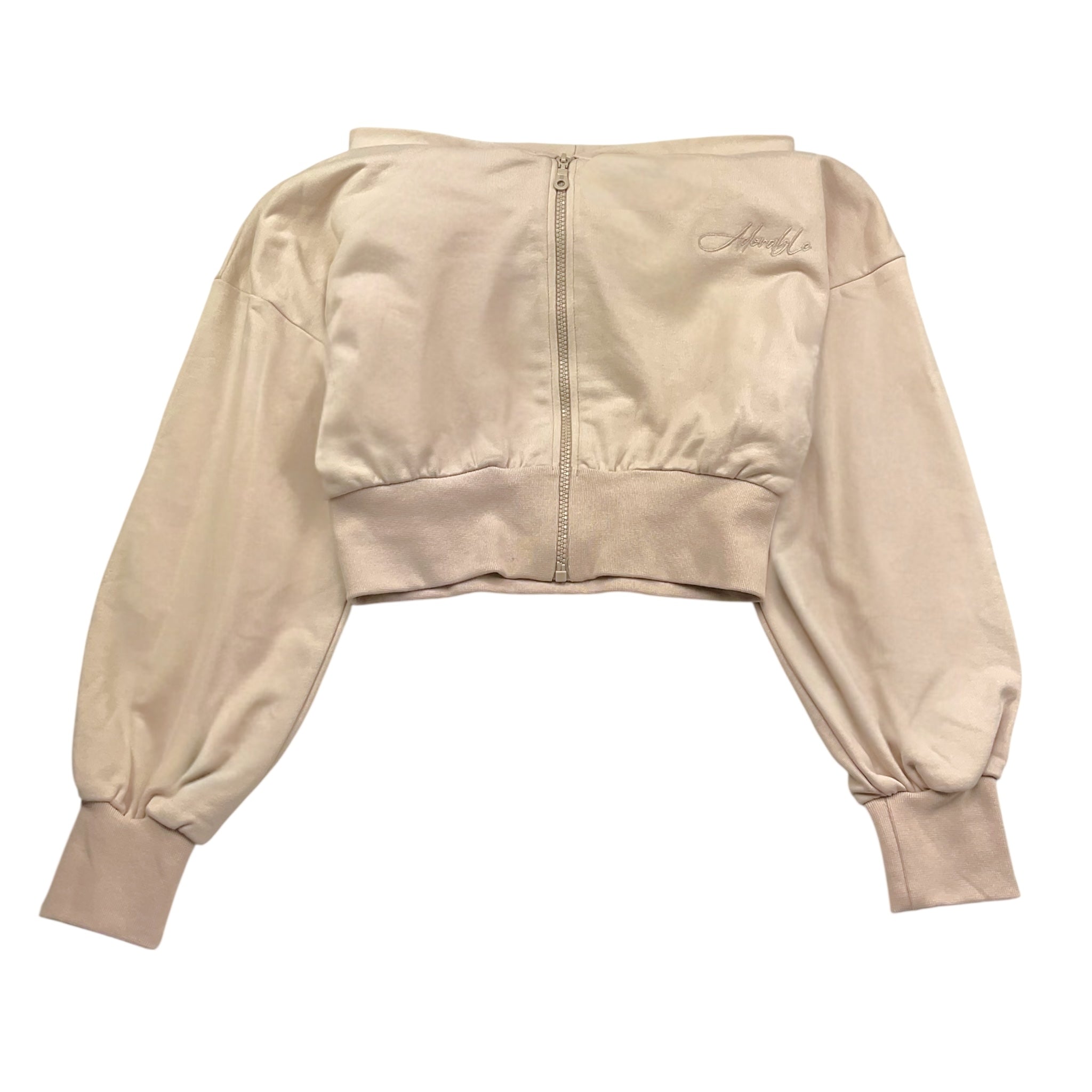 Janice Felpa Tinta Unita con Zip E Cappuccio per Bambina JN616R BEIGE JANICE 