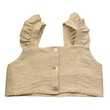 Janice Top Tinta Unita con Balze per Bambina JN809B BEIGE JANICE 