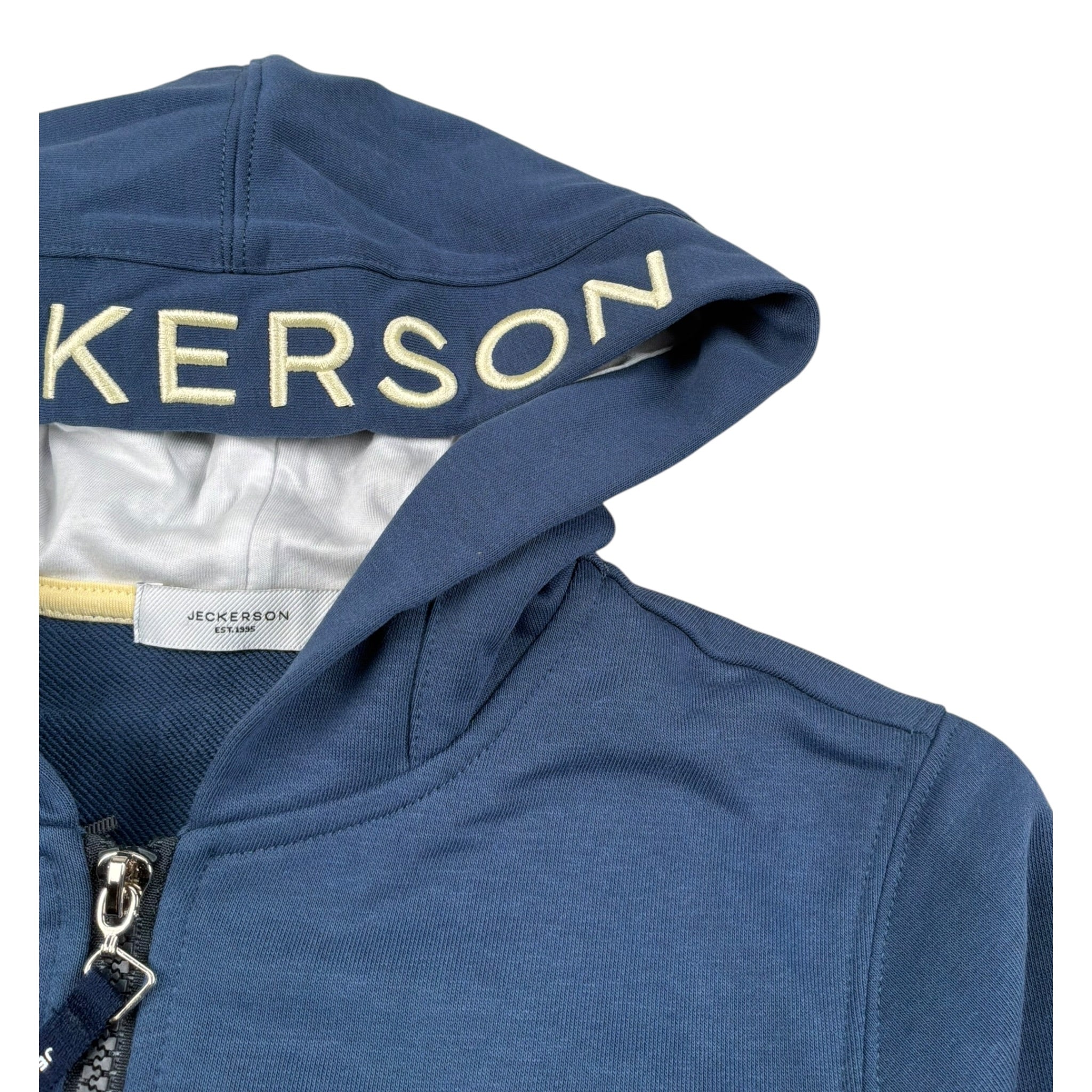 Jeckerson Felpa con Zip E Cappuccio Tinta Unita per Bambino JB4100 BLU JECKERSON 