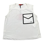 Jijil Canotta tinta unita con Stampa Bianco per Bambina JJE23TS088 BIANCO JIJIL 