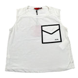 Jijil Canotta tinta unita con Stampa Bianco per Bambina JJE23TS088 BIANCO JIJIL 