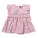 J.O. Milano Camicia Mezza Manica Tinta Unita con Ricami per Neonata 576E1 ROSA J.O. MILANO 