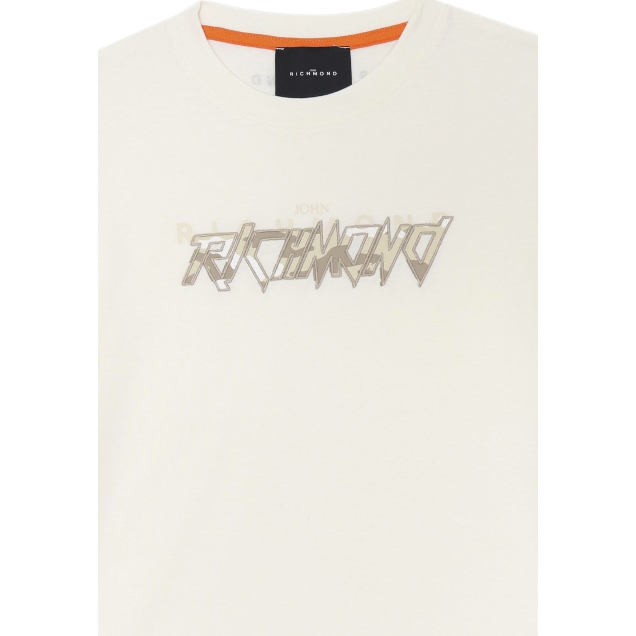 John Richmond T-Shirt Girocollo Tinta Unita con Stampa per Neonato RBP25074TS PANNA JOHN RICHMOND 