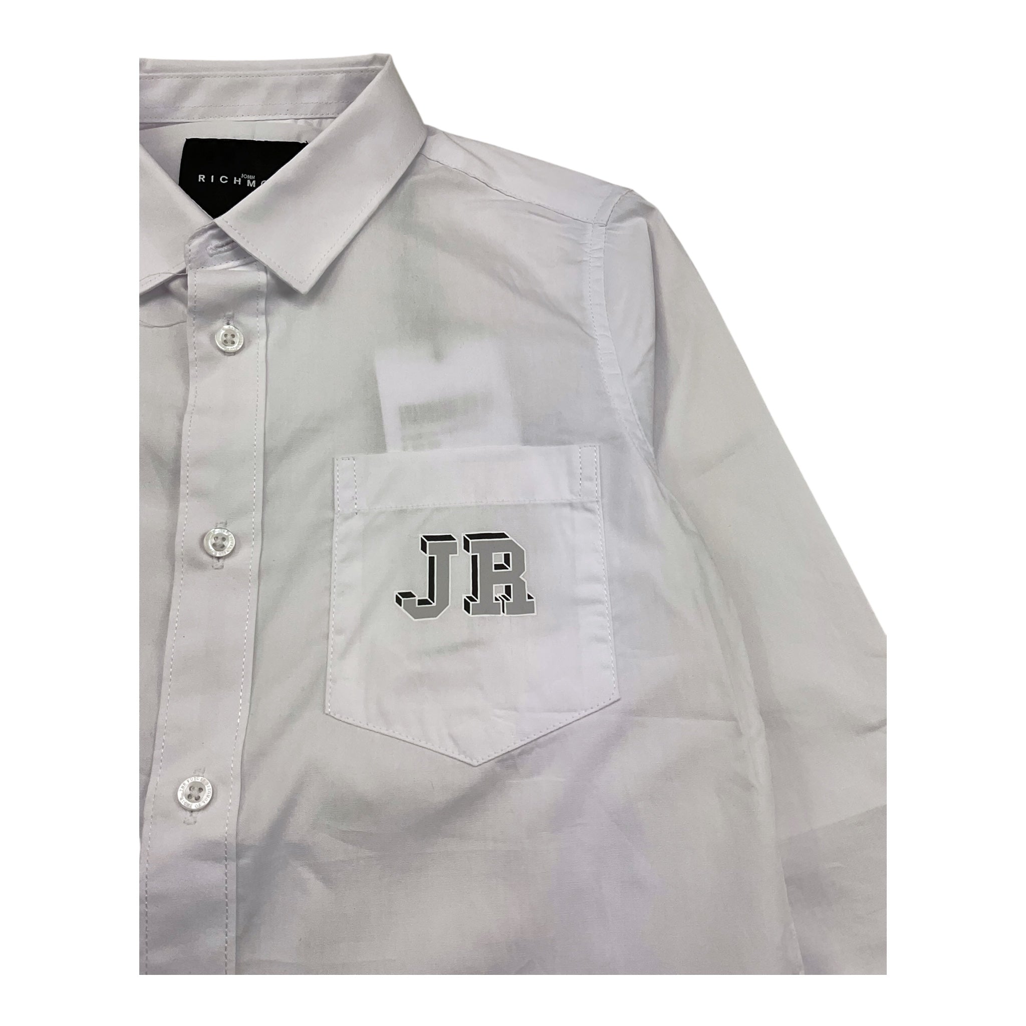John Richmond Camicia Manica Lunga Tinta Unita con Logo per Bambino RBP25095CA BIANCO JOHN RICHMOND 