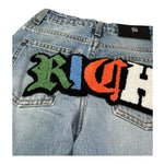 John Richmond Jeans Tinta Unita con Logo E Girovita Regolabile per Bambino RBP26059JE AZZURRO JOHN RICHMOND 
