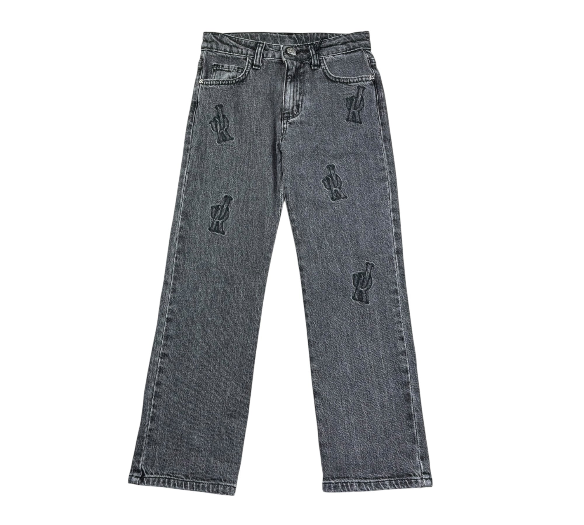 John Richmond Jeans Tinta Unita con Ricami E Girovita Regolabile per Bambino RBP26090JE NERO JOHN RICHMOND 