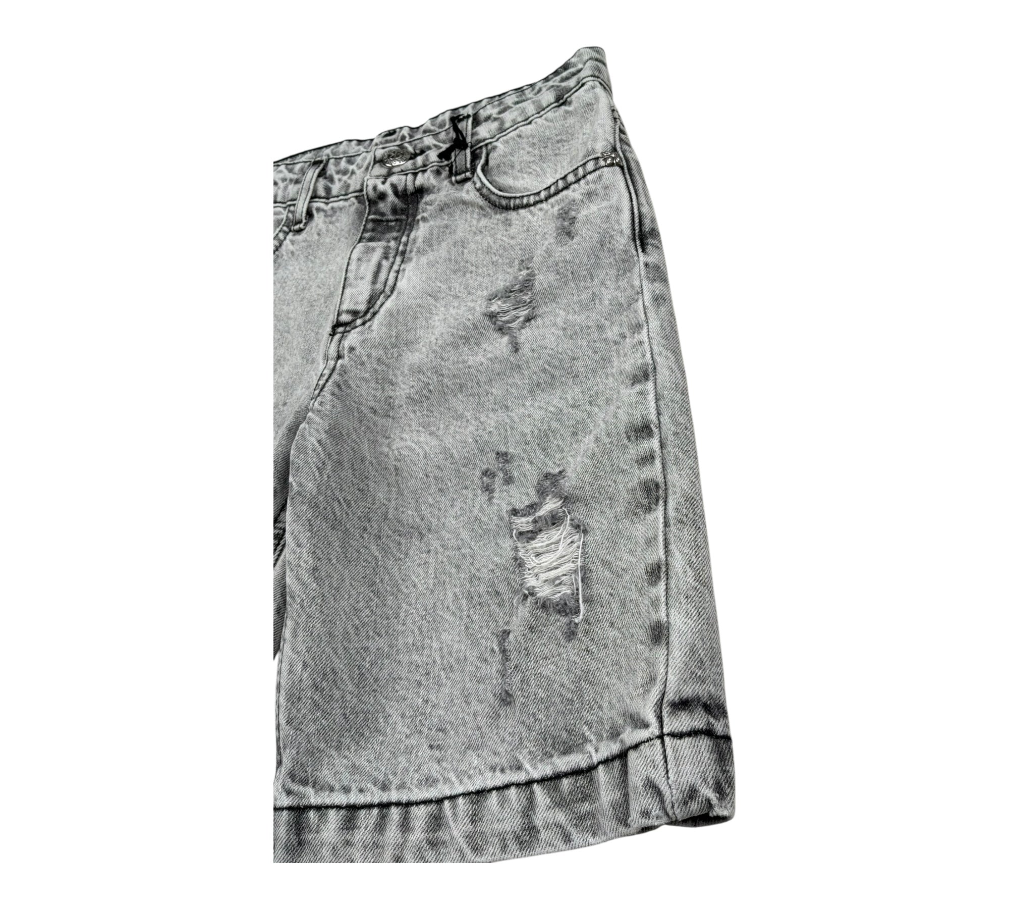John Richmond Bermuda In Denim Tinta Unita con Girovita Regolabile per Bambino RBP26093BE GRIGIO JOHN RICHMOND 