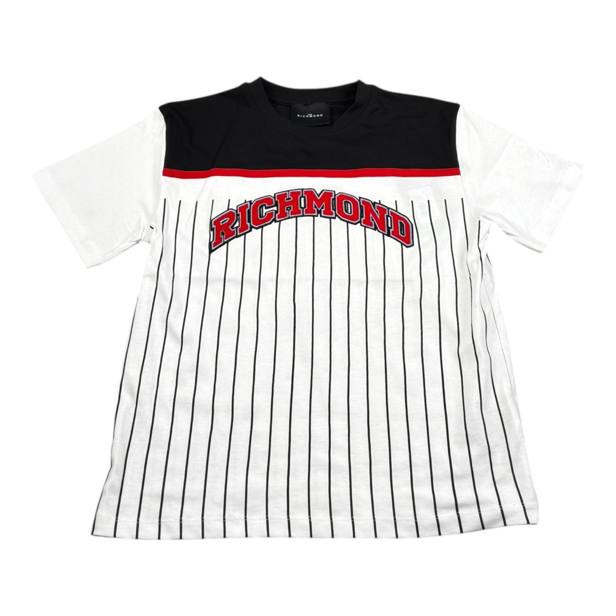 John Richmond T-Shirt Bicolore con Fantasia A Righe per Bambino RBP26129TS NERO/BIANCO JOHN RICHMOND 