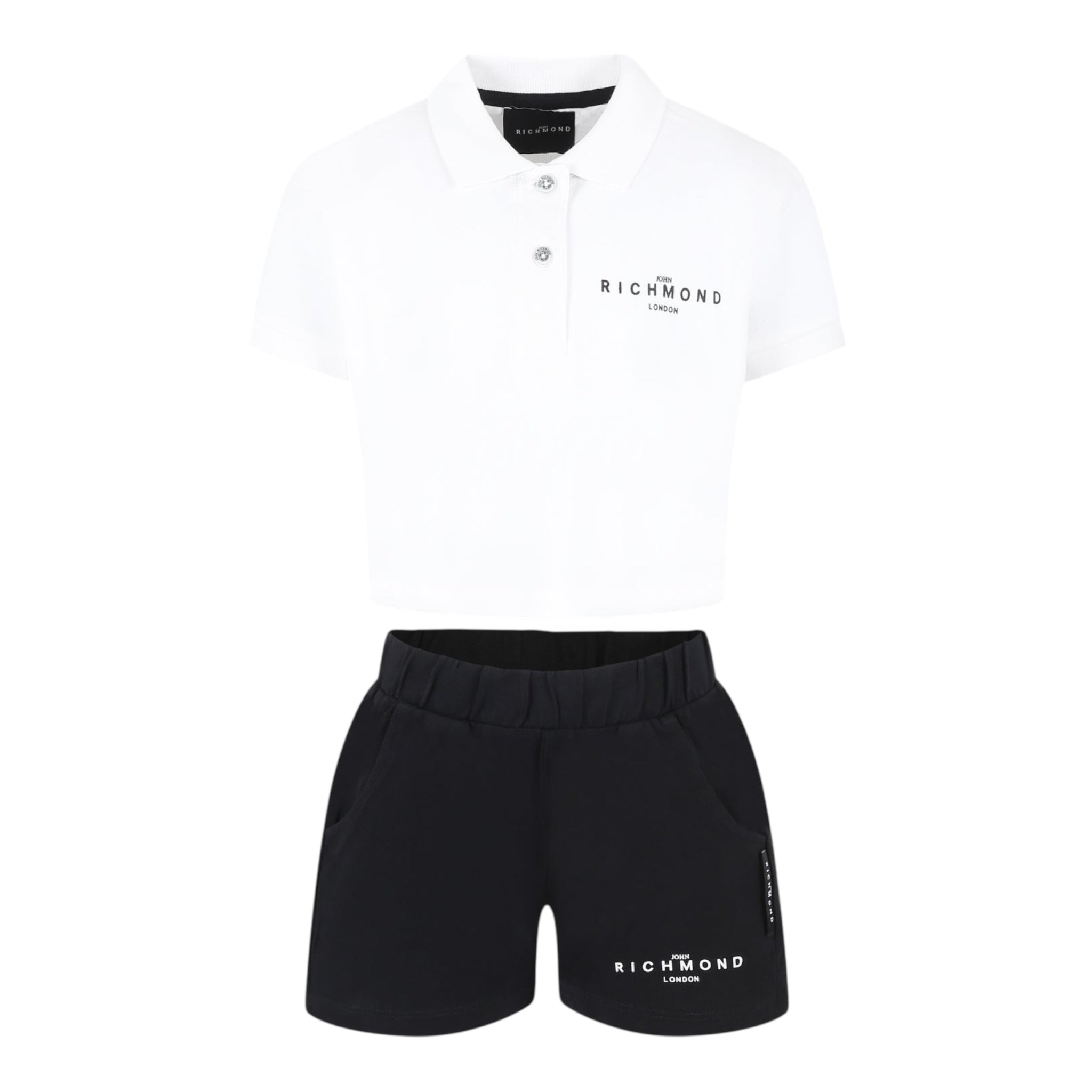 John Richmond Completo 2 Pezzi Polo-Bermuda Bicolore per Neonato RGP25006CJ BIANCO/NERO JOHN RICHMOND 