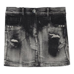 John Richmond Gonna In Denim Tinta Unita con Girovita Regolabile per Bambina RGP25016GOX NERO JOHN RICHMOND 