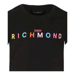 John Richmond Abito Tinta Unita con Stampa per Bambina RGP25159VEX NERO JOHN RICHMOND 