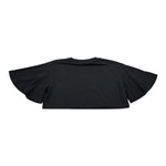 John Richmond T-Shirt Modello Crop Tinta Unita con Stampa per Bambina RGP26008TO NERO JOHN RICHMOND 