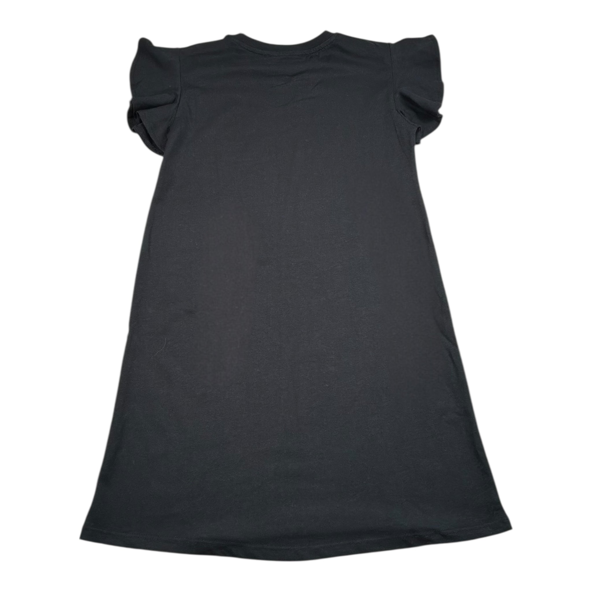 John Richmond Abito Mezza Manica Girocollo Tinta Unita con Stampa per Bambina RGP26023VE NERO JOHN RICHMOND 