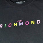 John Richmond Abito Mezza Manica Girocollo Tinta Unita con Stampa per Bambina RGP26023VE NERO JOHN RICHMOND 