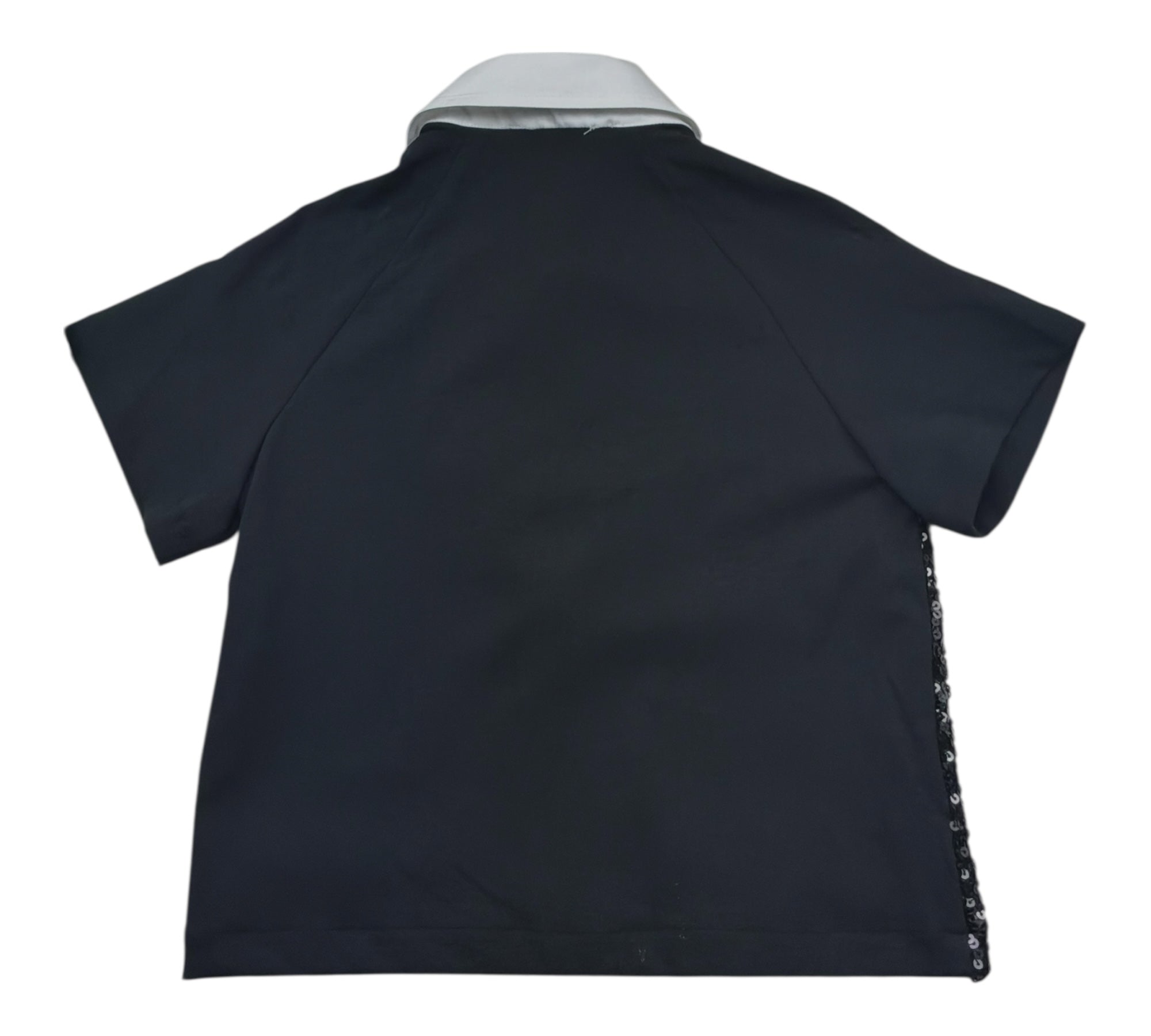 John Richmond Polo Mezza Manica Tinta Unita Paillettata per Bambina RGP26041PO NERO JOHN RICHMOND 