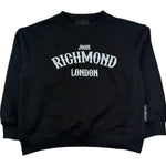 John Richmond Felpa Chiusa Girocollo Tinta Unita con Logo per Bambina RGP26056FE NERO JOHN RICHMOND 