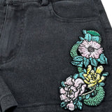 John Richmond Short In Denim Tinta Unita con Stampa per Bambina RGP26122SH NERO JOHN RICHMOND 