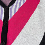 John Richmond Cardigan Tricolore con Stampa E Bottoni per Bambina RGP26135CD NERO JOHN RICHMOND 