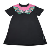 John Richmond Abito Tinta Unita Mezza Manica con Stampa per Bambina RGP26167VE NERO JOHN RICHMOND 