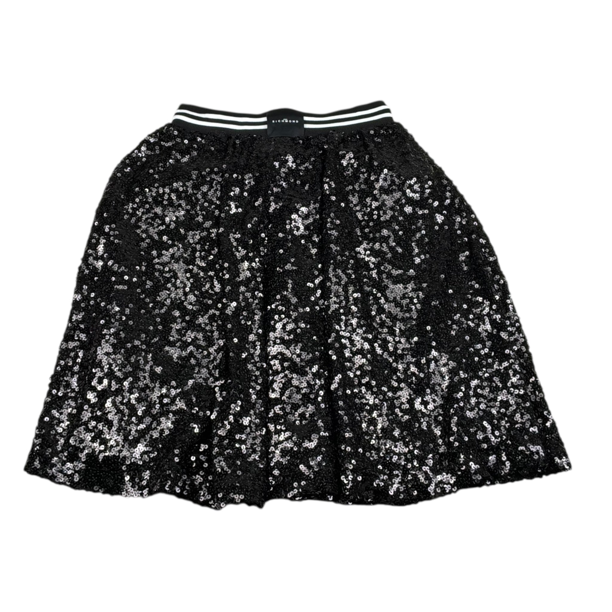 John Richmond Gonna Tinta Unita con Paillettes per Bambina RGP26195GO NERO JOHN RICHMOND 