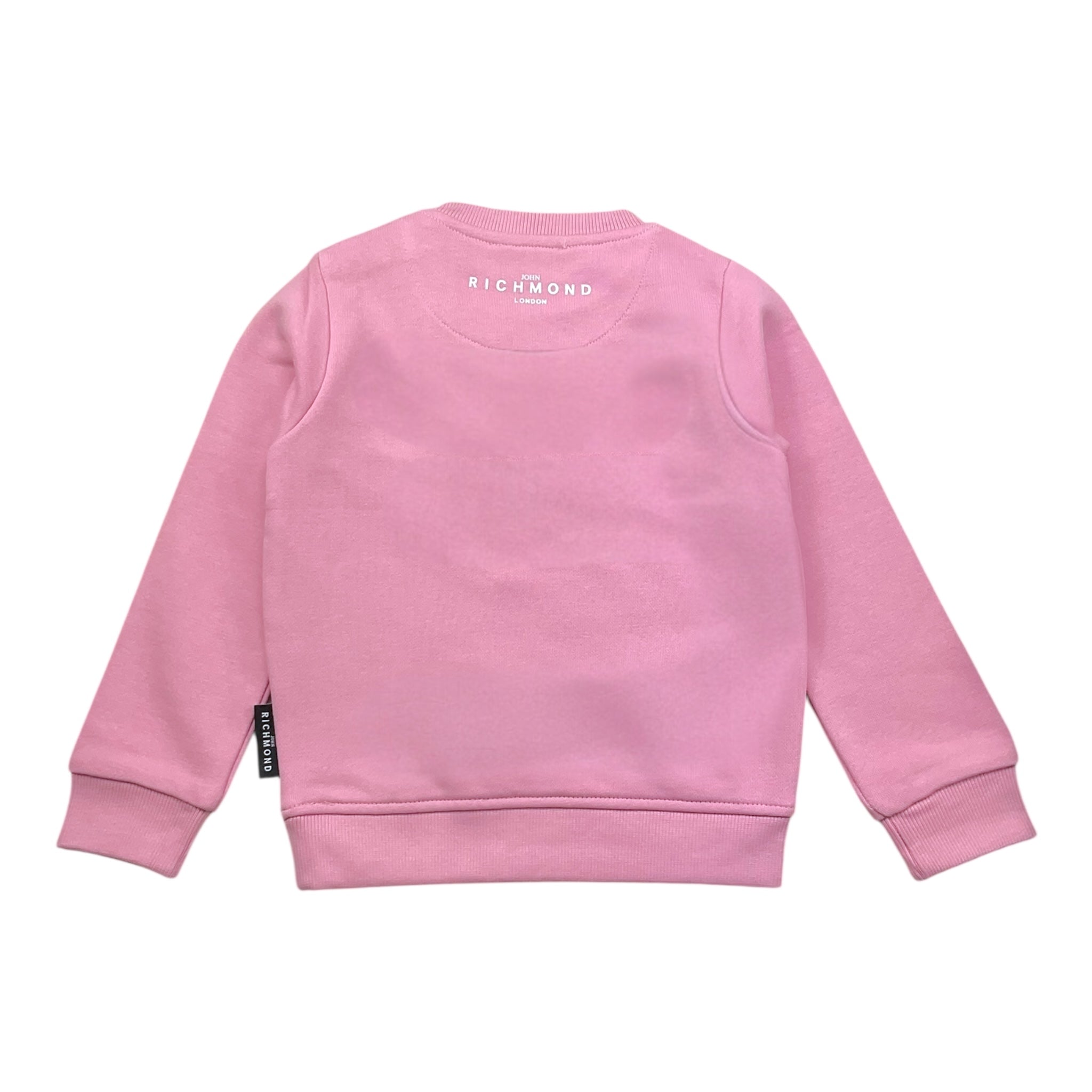 John Richmond Felpa Girocollo Tinta Unita con Stampa per Bambina RIP25003FE ROSA JOHN RICHMOND 