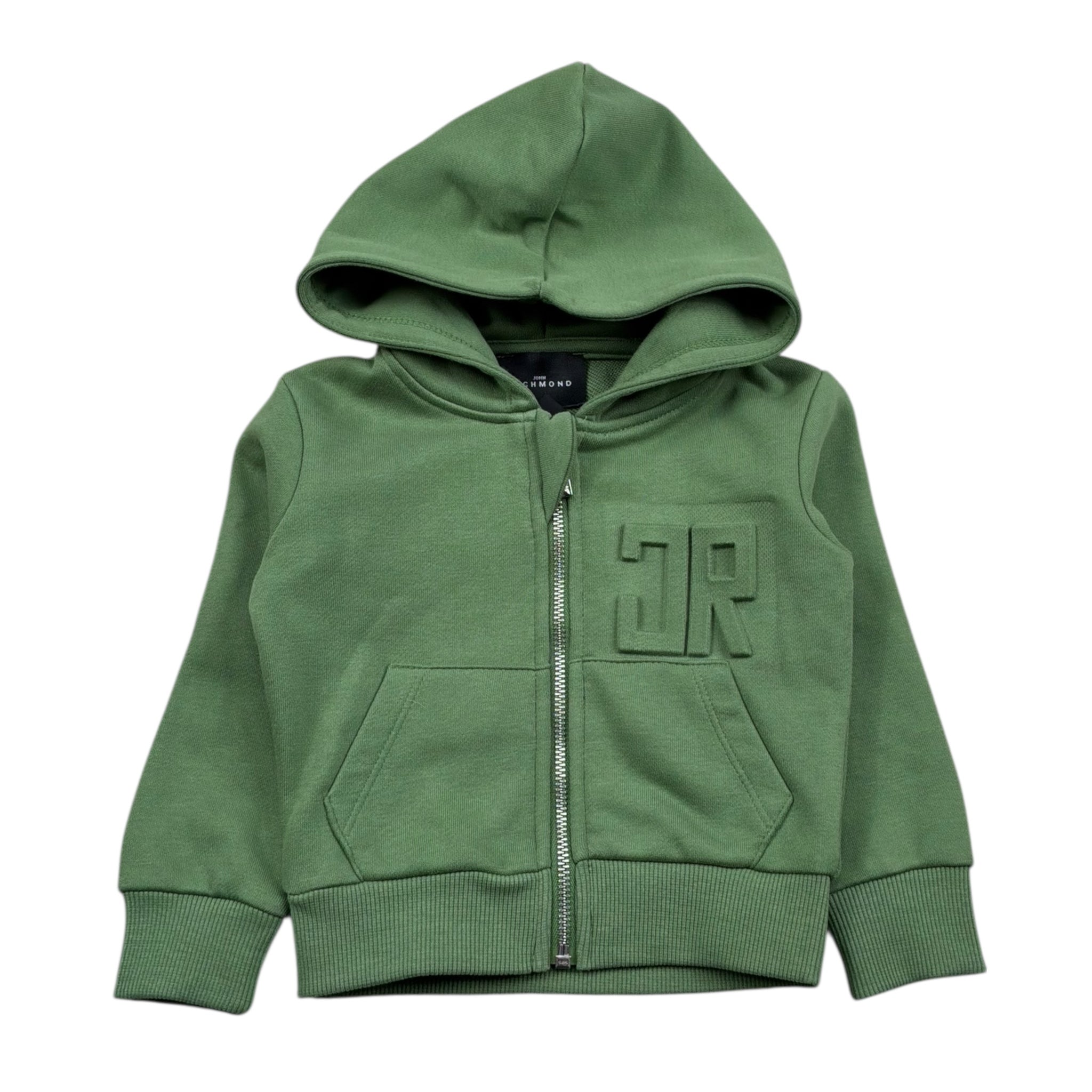 John Richmond Felpa con Zip E Cappuccio Tinta Unita con Logo per Neonato RIP26004FE VERDE JOHN RICHMOND 