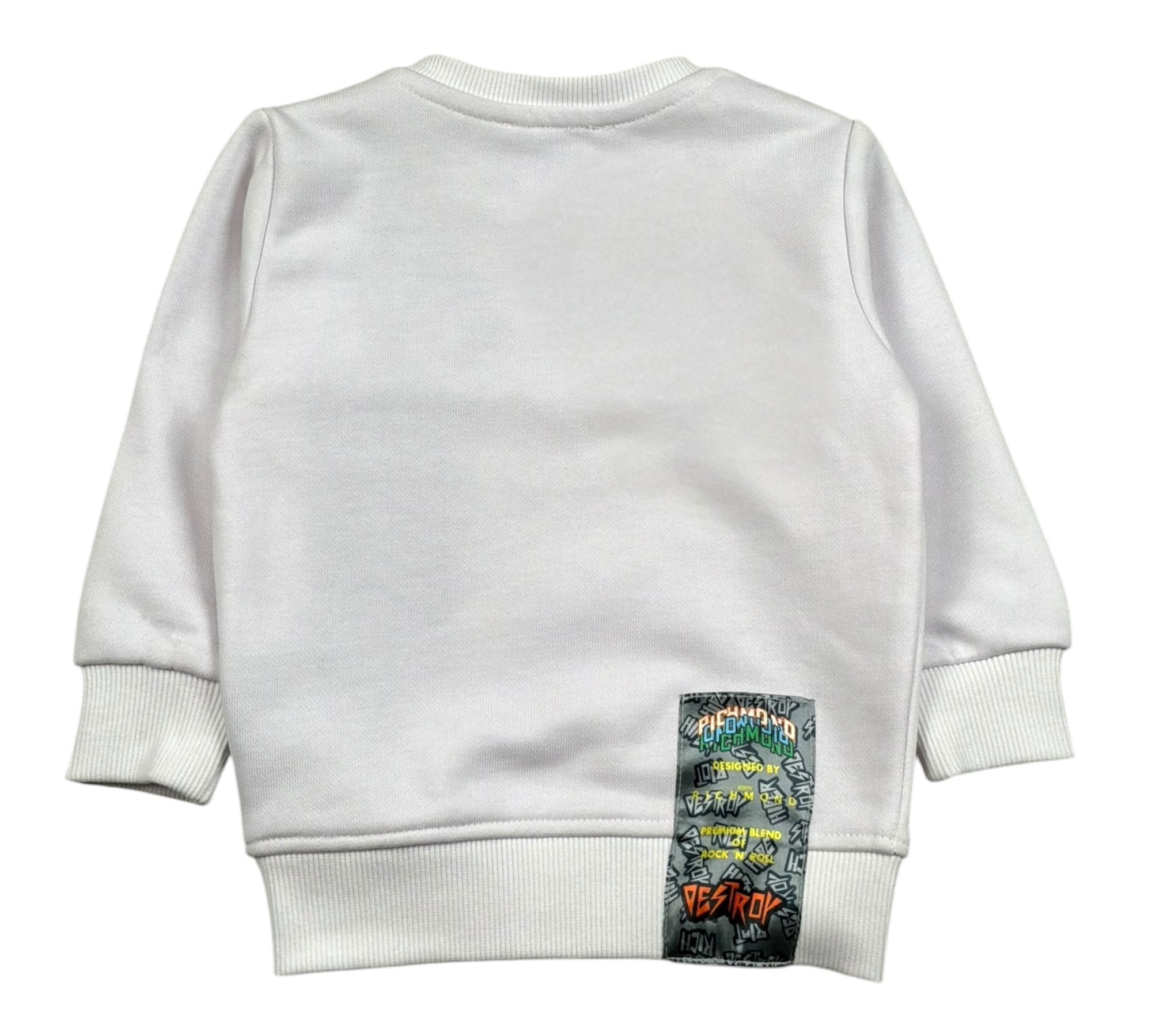 John Richmond Felpa Chiusa Girocollo Tinta Unita con Stampa per Neonato RIP260102FE BIANCO JOHN RICHMOND 