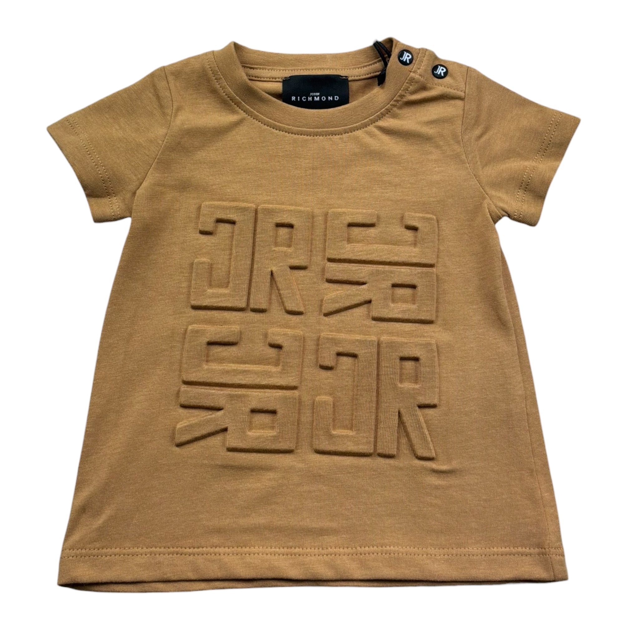 John Richmond T-Shirt Girocollo Tinta Unita con Logo per Neonato RIP26015TS MARRONE JOHN RICHMOND 