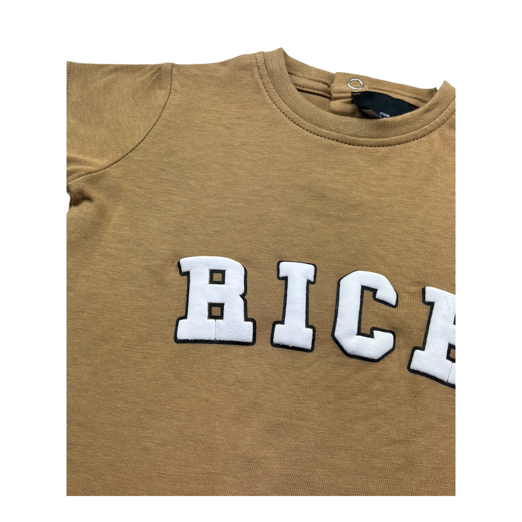 John Richmond T-Shirt Girocollo Tinta Unita con Logo per Neonato RIP26017TS BEIGE JOHN RICHMOND 
