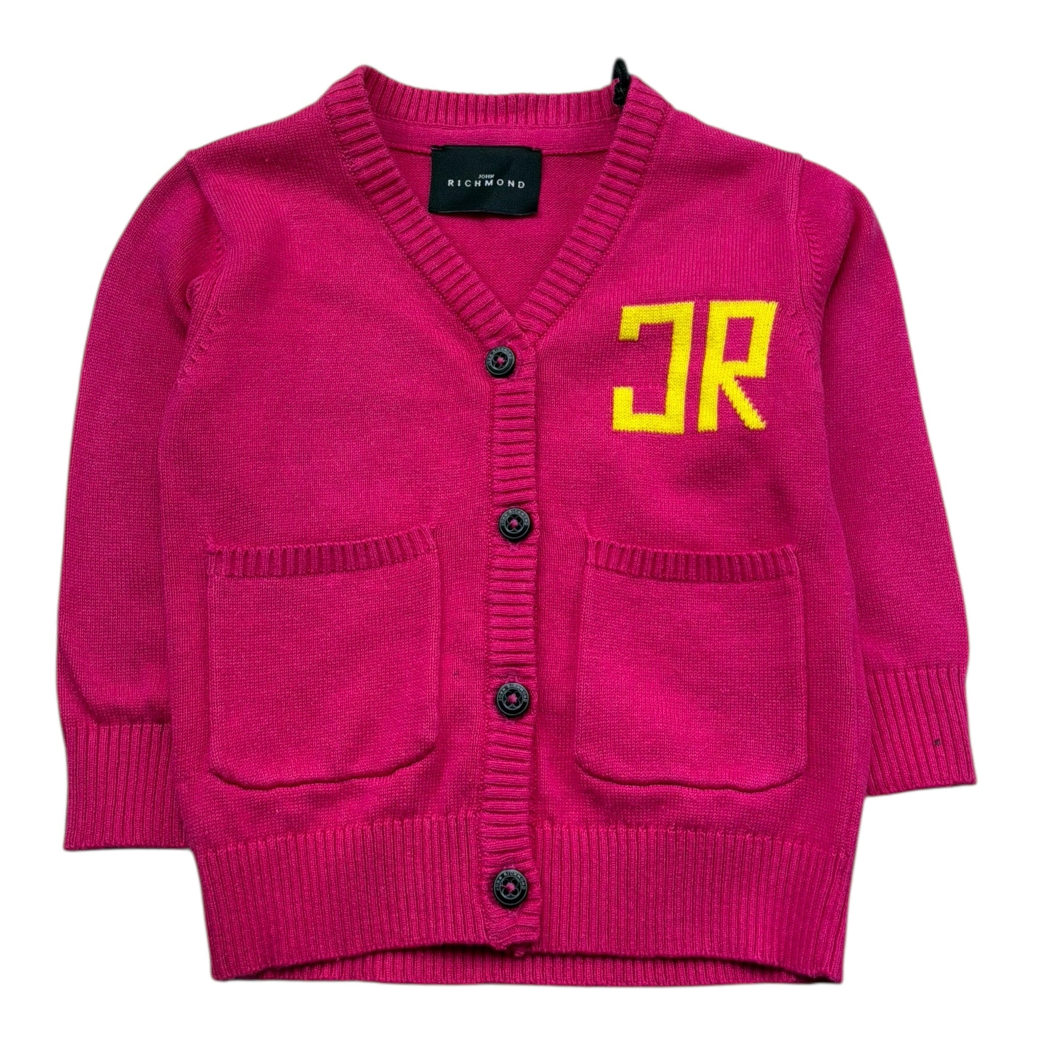 John Richmond Cardigan Tinta Unita con Logo per Neonata RIP26032MA FUXIA JOHN RICHMOND 
