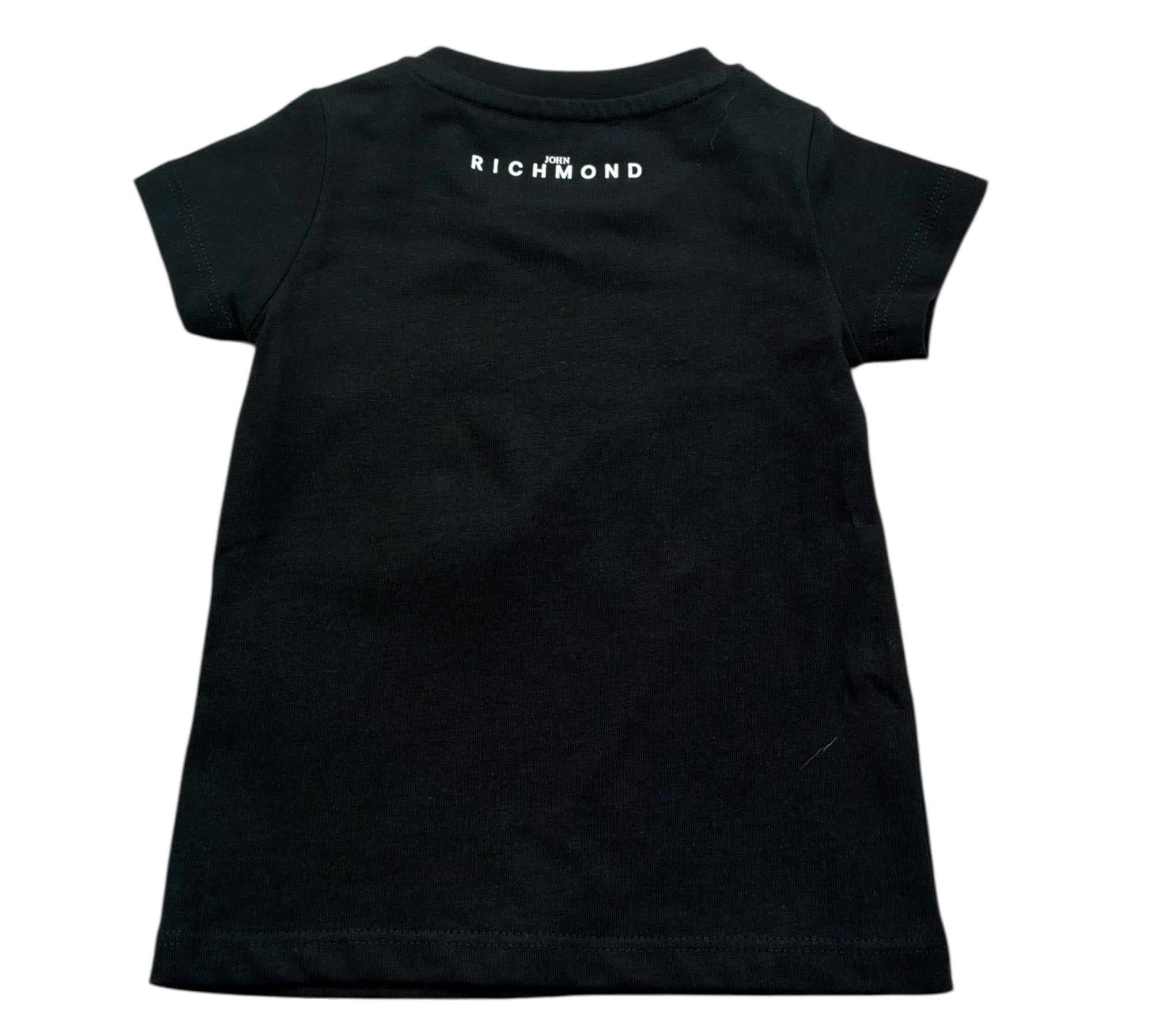 John Richmond T-Shirt Girocollo Tinta Unita con Stampa Logo per Neonato RIP26035TS NERO JOHN RICHMOND 