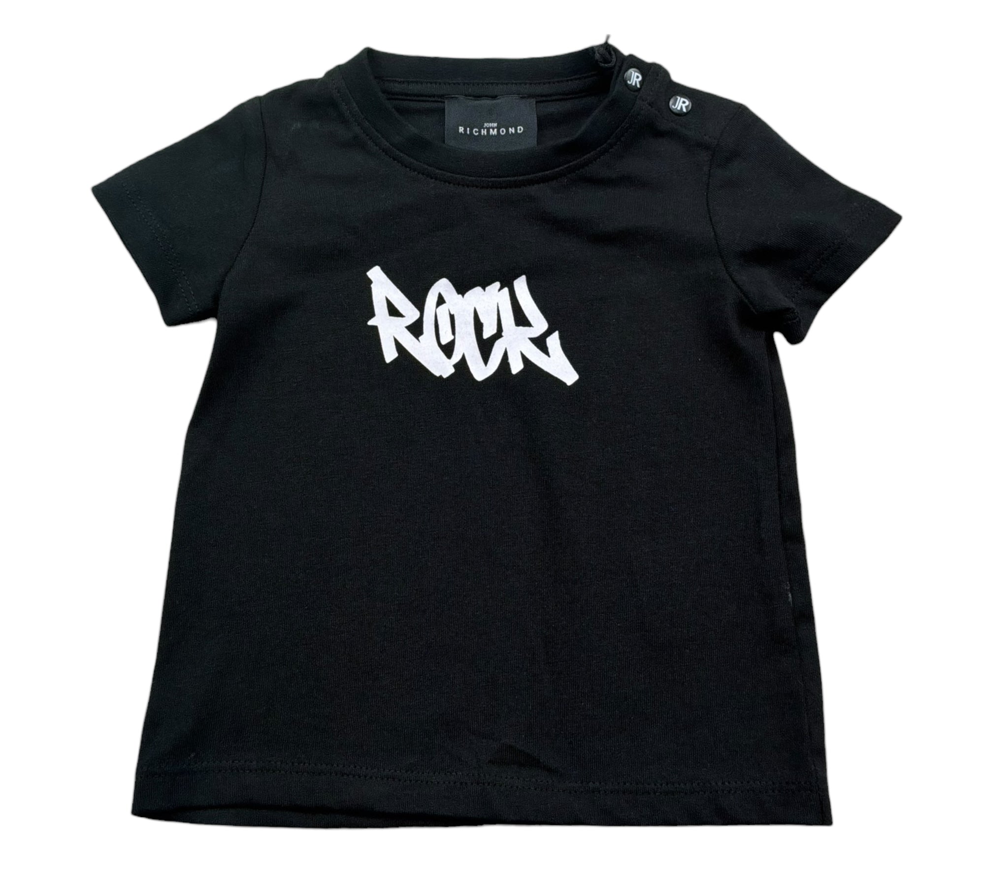 John Richmond T-Shirt Girocollo Tinta Unita con Stampa per Neonato RIP26055TS NERO JOHN RICHMOND 