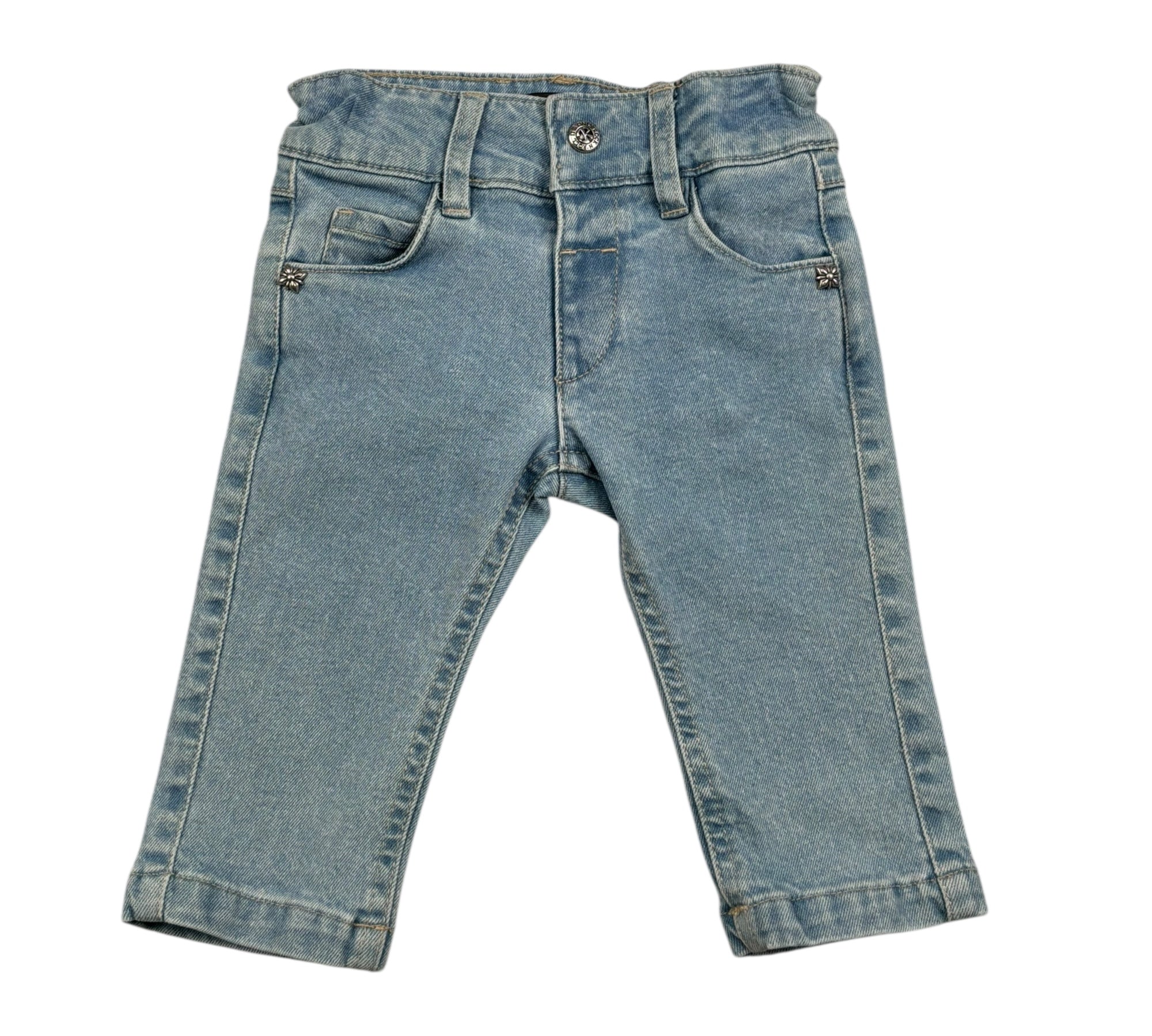 John Richmond Jeans Tinta Unita con Girovita Regolabile per Neonata RIP26106JE AZZURRO JOHN RICHMOND 