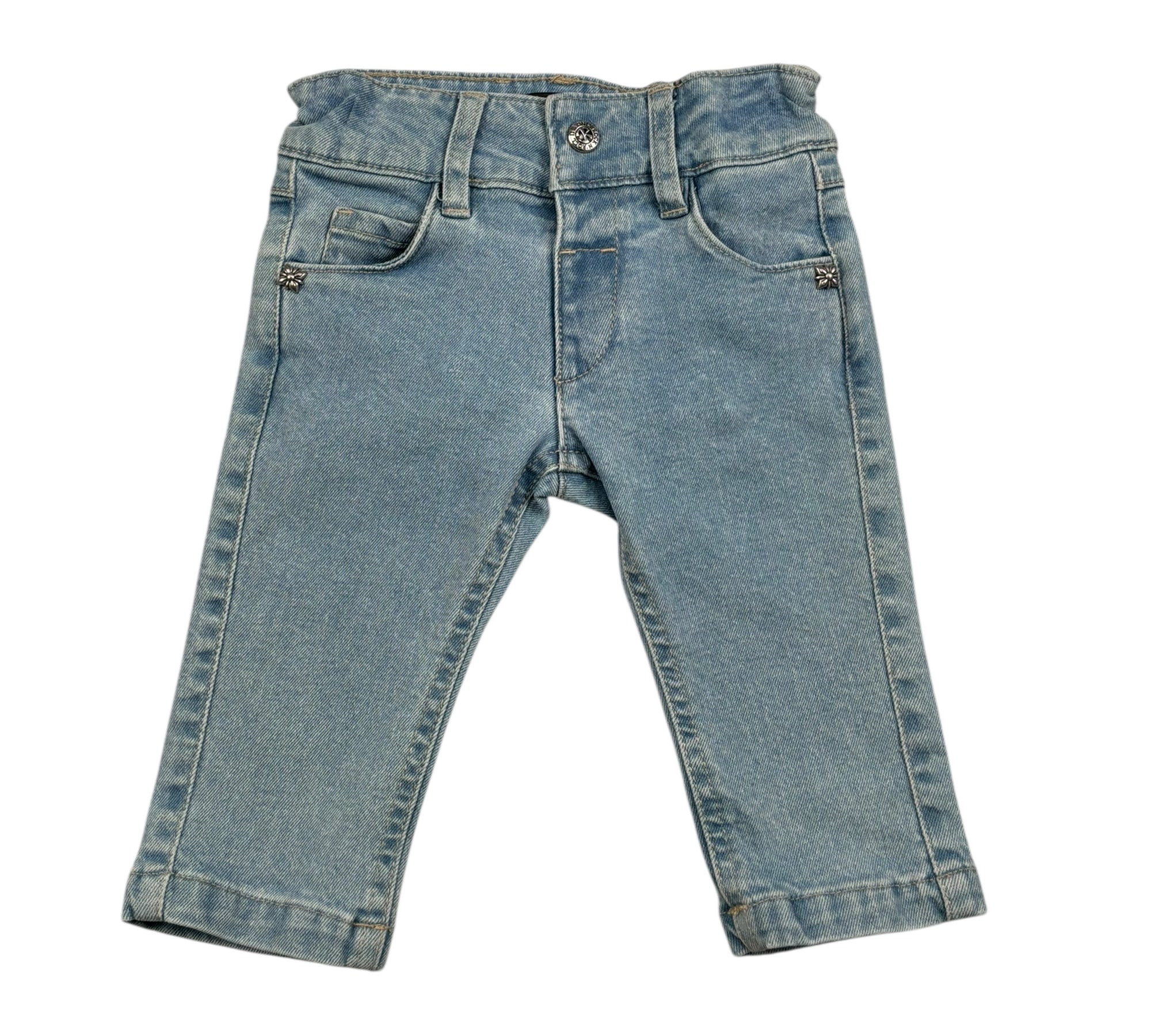 John Richmond Jeans Tinta Unita con Girovita Regolabile per Neonata RIP26106JE AZZURRO JOHN RICHMOND 
