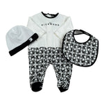 John Richmond Set Tutina-Cappello-Bavette Bicolore per Neonato RLP26001TU NERO JOHN RICHMOND 