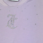 Juicy Couture T-Shirt Girocollo Tinta Unita con Stampa per Bambina JBX6510 LILLA JUICY COUTURE 