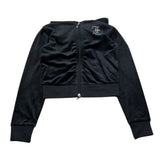 Juicy Couture Felpa Tinta Unita con Zip E Cappuccio per Bambina JBX6514 NERO JUICY COUTURE 