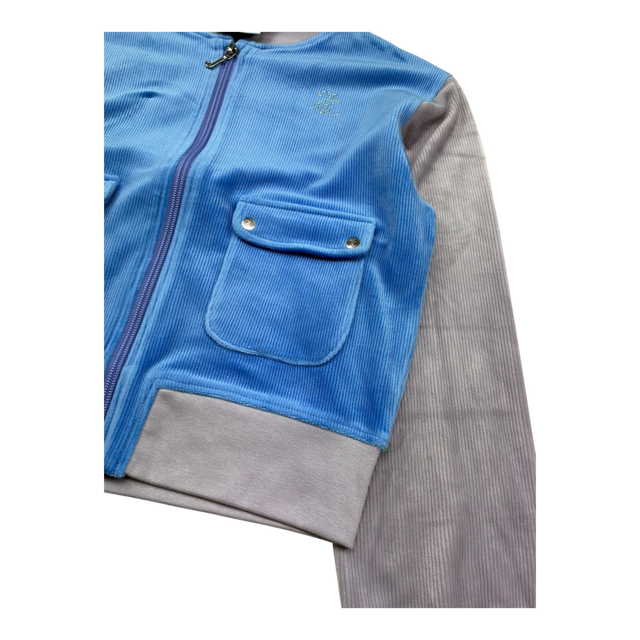 Juicy Couture Felpa Bicolore con Zip per Bambina JBX6603 GRIGIO/AZZURRO JUICY COUTURE 