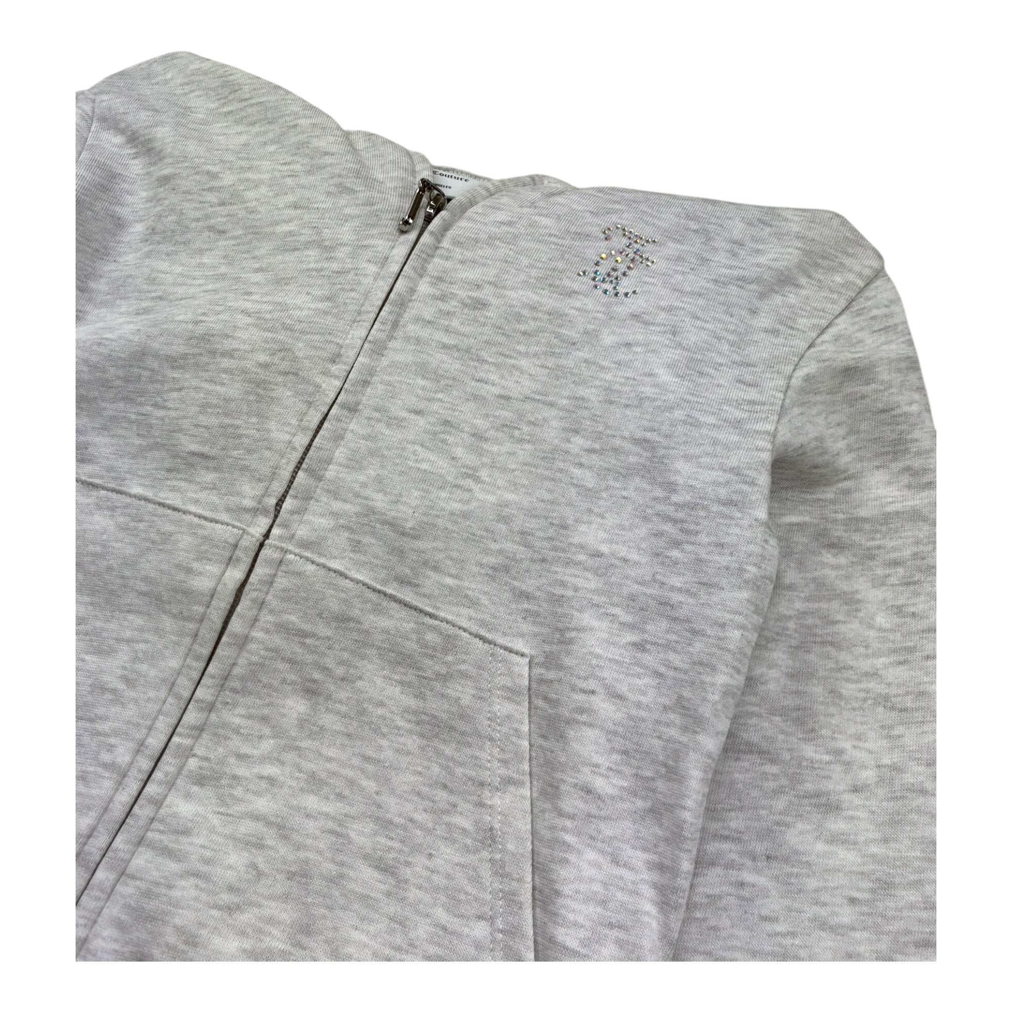 Juicy Couture Felpa Tinta Unita con Zip E Cappuccio per Bambina JBX6711 GRIGIO JUICY COUTURE 