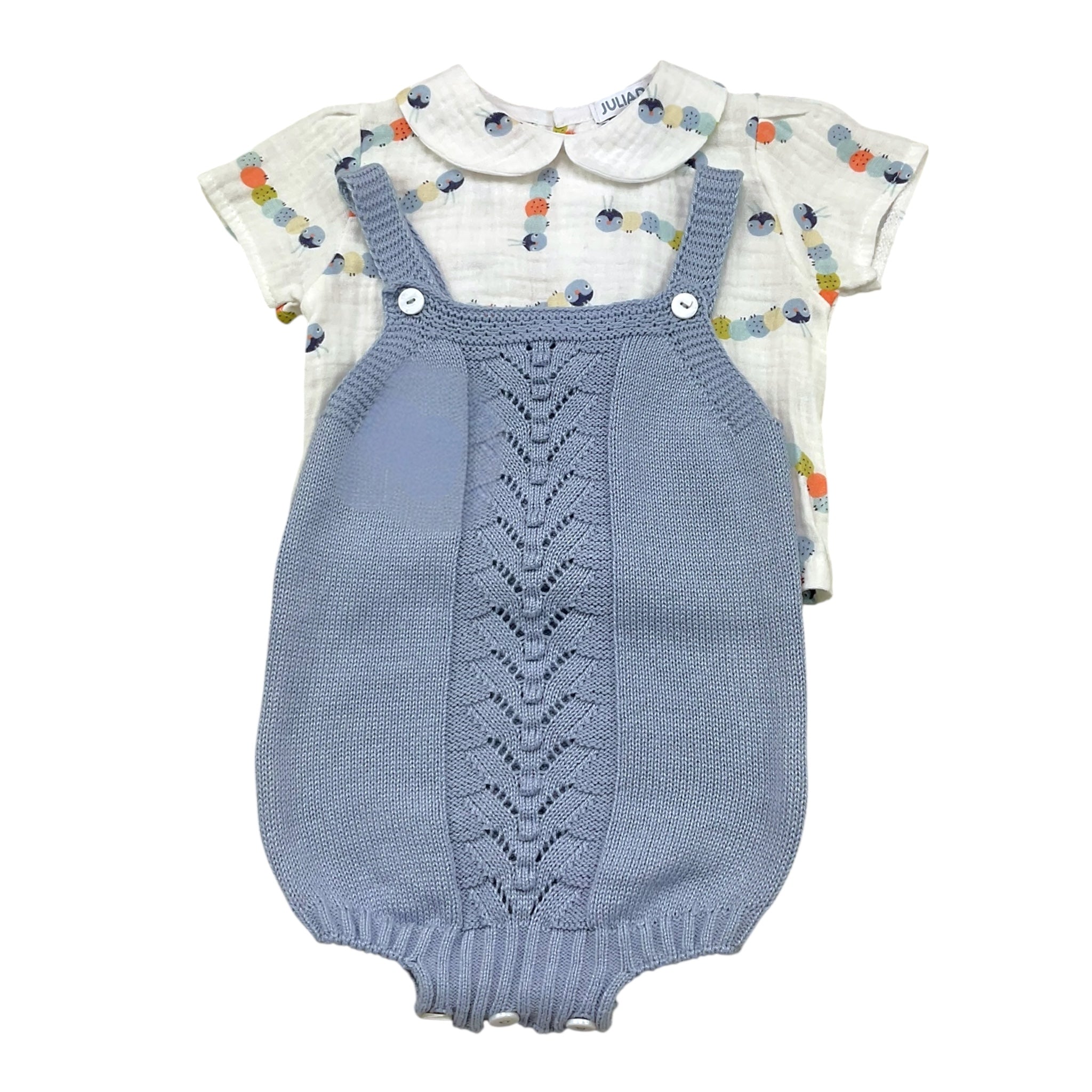 Juliana Completo 2 Pezzi Camicia-Salopette per Neonato 24200 BIANCO/AZZURRO JULIANA 