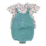 Juliana Completo 2 Pezzi Camicia-Salopette per Neonato 24201 BIANCO/VERDE JULIANA 