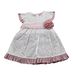 Juliana Abito Mezza Manica Bicolore con Applicazione per Neonata 25139 BIANCO/ROSA JULIANA 