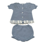 Juliana Completo 2 Pezzi T-Shirt In Maglia-Coulotte Azzurro per Neonata J7069 AZZURRO JULIANA 