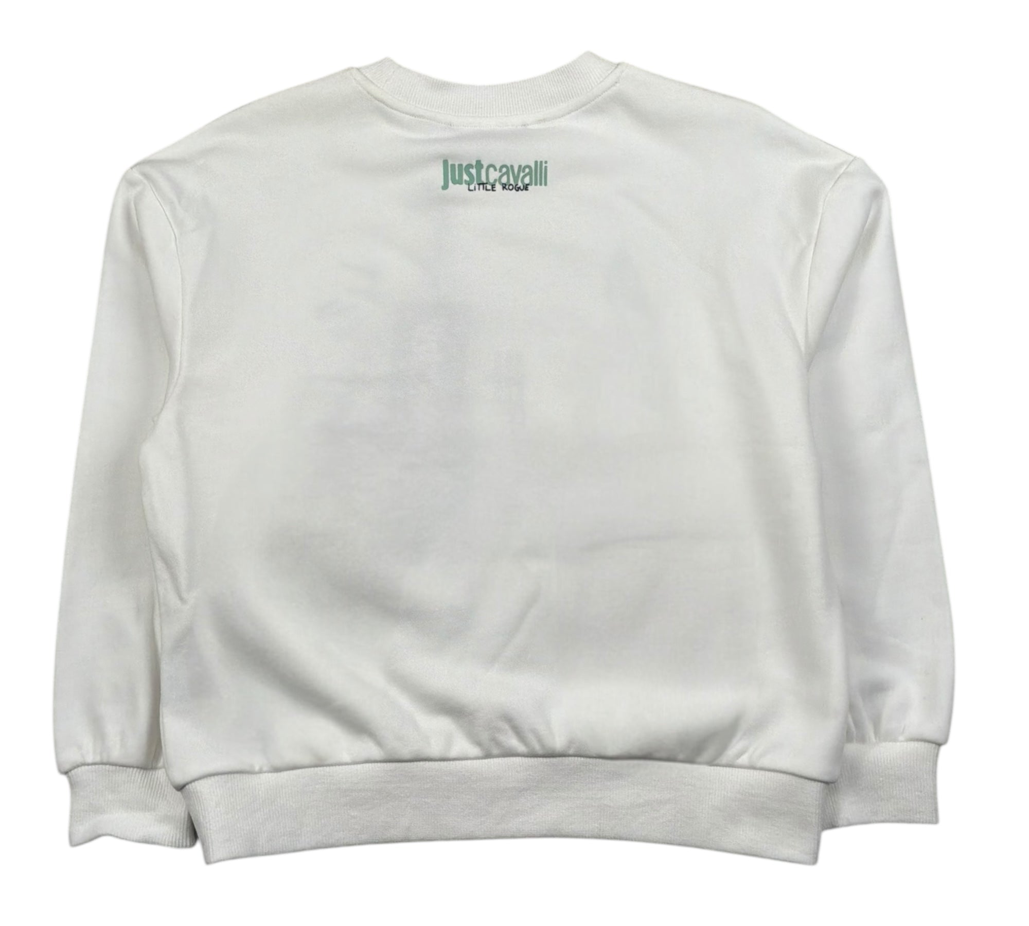 Just Cavalli Felpa Chiusa Girocollo Tinta Unita con Stampa per Bambino JBP26068FE BIANCO JUST CAVALLI 