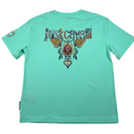Just Cavalli T-Shirt Girocollo Tinta Unita con Stampa per Bambino JBP26086CJ VRDE ACQUA JUST CAVALLI 