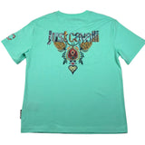 Just Cavalli T-Shirt Girocollo Tinta Unita con Stampa per Bambino JBP26086CJ VRDE ACQUA JUST CAVALLI 