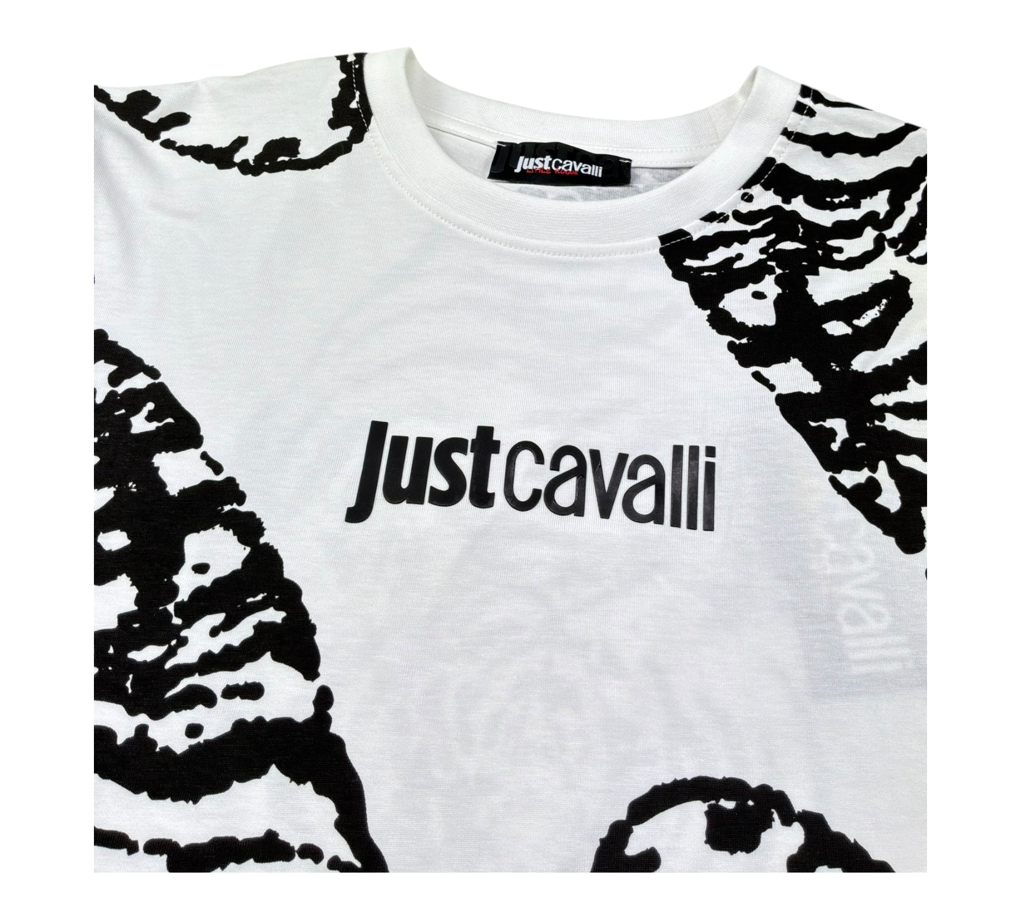 Just Cavalli T-Shirt Girocollo Tinta Unita con Stampe per Bambino JBP26161TS BIANCO JUST CAVALLI 