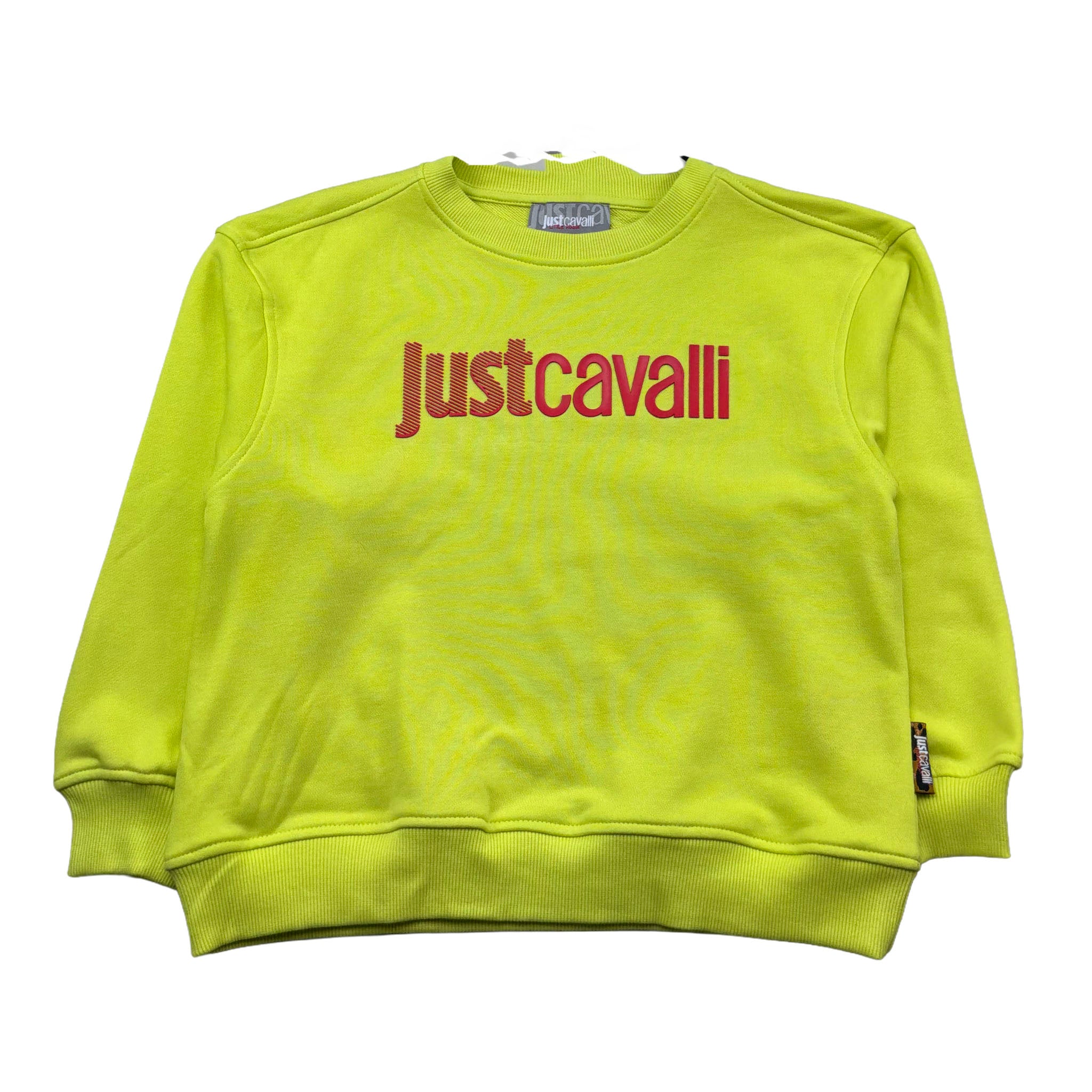 Just Cavalli Felpa Chiusa Girocollo Tinta Unita con Logo per Bambino JGP26002FE VERDE JUST CAVALLI 