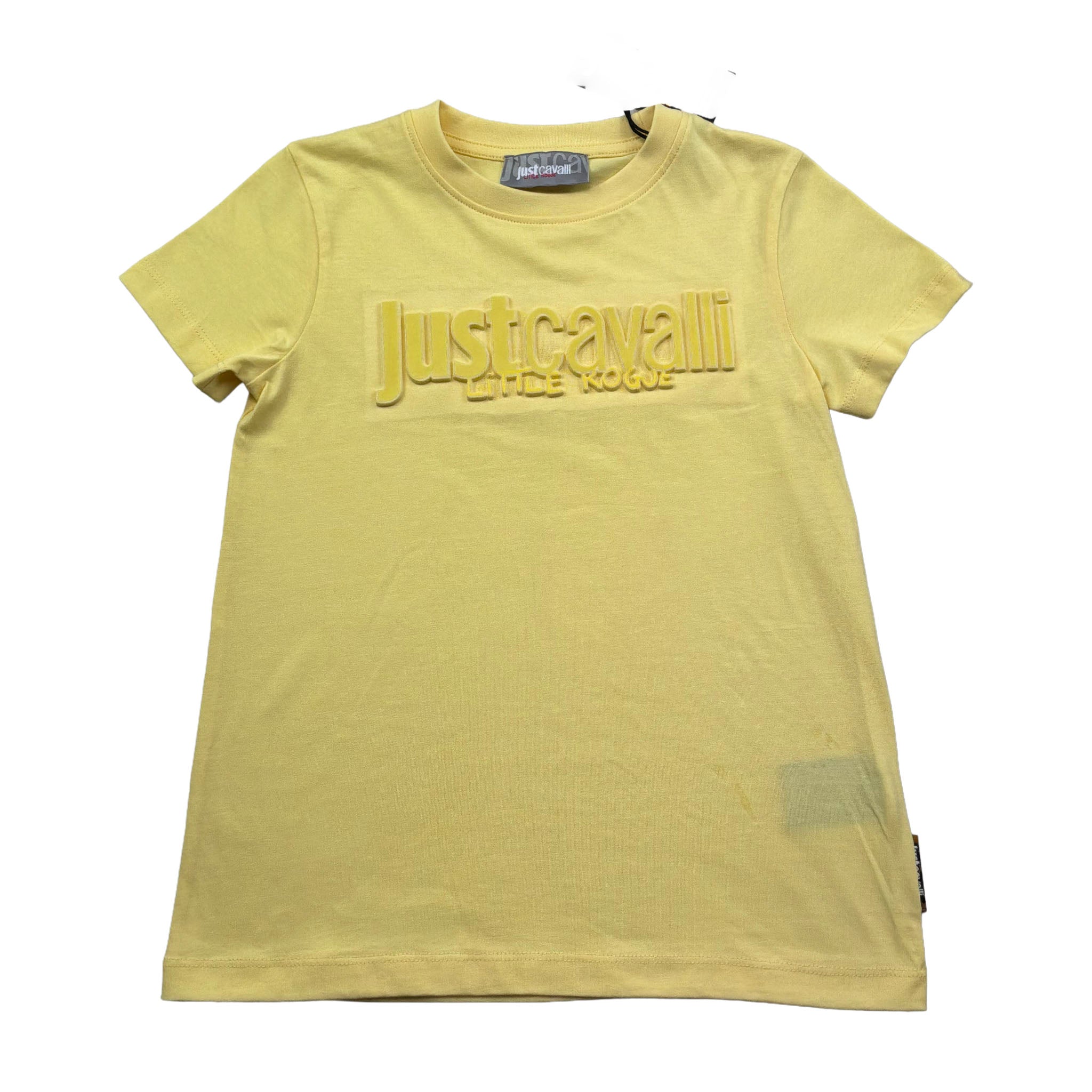 Just Cavalli T-Shirt Girocollo Tinta Unita con Stampa per Bambino JGP26014TS GIALLO JUST CAVALLI 